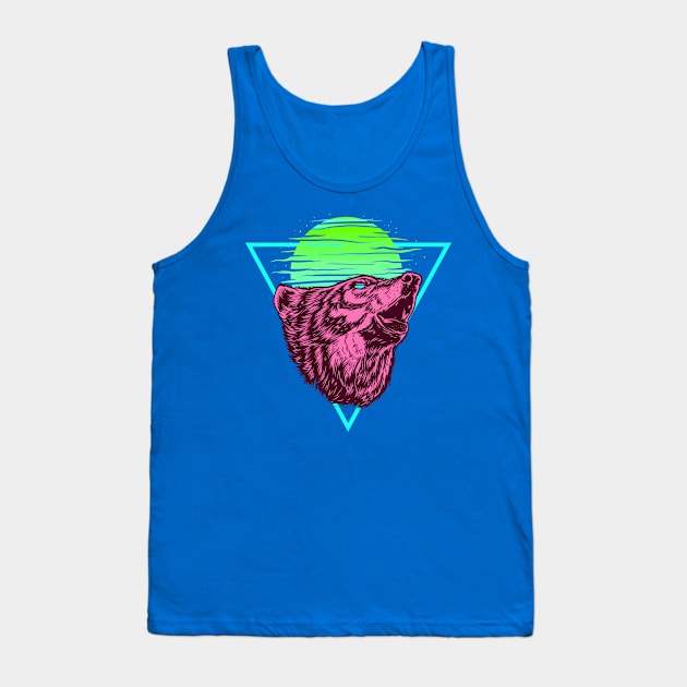 Funky Wolf Sunrise Cry Tank Top by machmigo